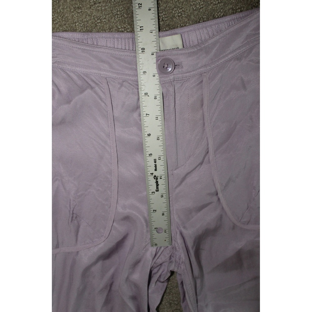 Anthropologie Lavender Wide Leg Cargo Pants Lace Up Detail Purple Women's Size 2 - Picture 8 of 12